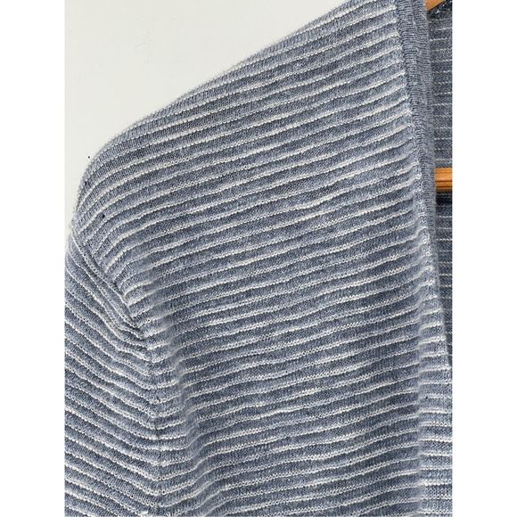 Madewell Cardigan Sweater Women XS Blue‎ White Stripes Open Long Sleeve Pockets - Picture 4 of 11